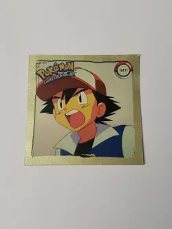 ASH G17 Pokemon Stickers Series 1 Artbox Gold Foil 1999 - Image 1