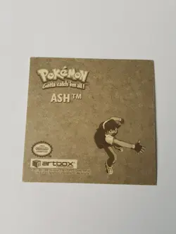 ASH G17 Pokemon Stickers Series 1 Artbox Gold Foil 1999 - Image 2