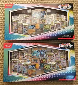Pokemon TCG SV Prismatic Evolutions Lucario EX & Tyranitar EX Premium Lot Of 2 - Image 1