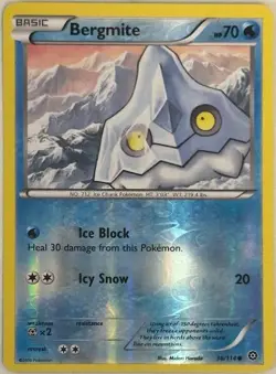 Pokemon - Bergmite - 36/114 - Common - Reverse Holo - XY - Steam Siege - NM - Image 1