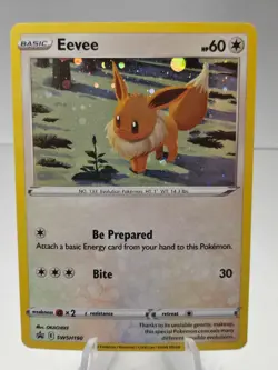 Eevee Pokemon Sword & Shield SWSH190 Cosmos Holo Black Star Promo - #6 - Image 1