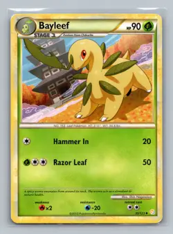 Pokemon TCG Bayleef 35/123 HeartGold SoulSilver Normal HP - Image 1