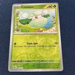 🔥📈Pokemon 2025 Cottonee 007/131 Prismatic Evolutions PRE EN Master Ball Holo - Image 3