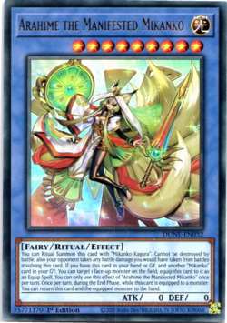 Arahime the Manifested Mikanko DUNE-EN032 Ultra Rare 1st Edition Yugioh - Image 1