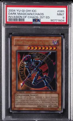 2004 YU-GI-OH! IOC-INVASION OF CHAOS 1ST ED #065 DARK MAGICIAN OF CHAOS PSA 9 - Image 1