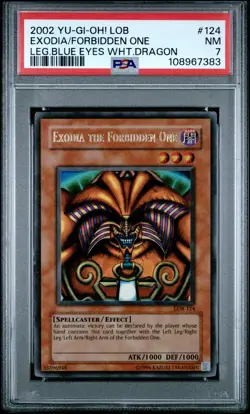 PSA 7 2002 Yu-Gi-Oh! Lob Blue Eyes White Dragon Exodia/Forbidden One #124 - Image 1