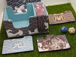 Large Deck Box Yugioh Felt PU Leather Red Eyes vs Blue Eyes Cards Black Red TCG - Image 2