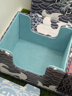 Large Deck Box Yugioh Felt PU Leather Red Eyes vs Blue Eyes Cards Black Red TCG - Image 4