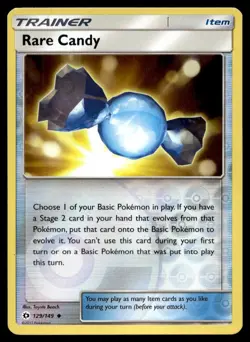 Rare Candy 129/149 Pokemon Card Sun & Moon Uncmn Trainer Rev Holo LP SO - Image 1