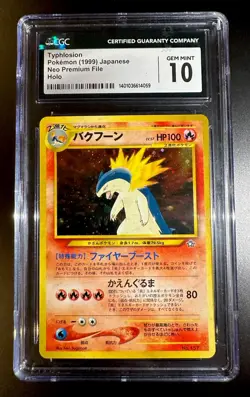 CGC 10 GEM MINT Typhlosion Neo Premium File Japanese 157 Holo Pokemon Card - Image 1