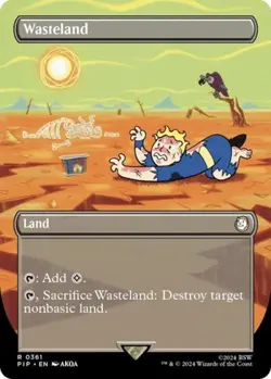 Wasteland (Borderless) - Near Mint MTG Universes Beyond: Fallout - Image 1
