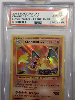 2016 Pokemon XY Evolutions PreRelease Charizard PSA 10 GEM MINT Base Set Art - Image 4
