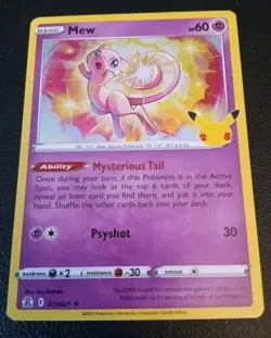 Pokemon Mew 011/025 Celebrations 25th Anniversary Holo NM WoTC - Image 1