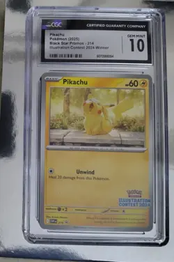 Pikachu Pokemon (2025) black star promos - 214 Illustration contest 2024 winner - Image 1