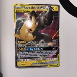 PIKACHU & ZEKROM GX 2019 POKEMON SUN & MOON TEAM UP RARE HOLO 33/181 Q3726 - Image 3