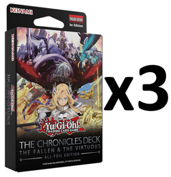 Yugioh YGO Chronicles: The Fallen & The Virtuous All-Foil 3-Deck LOT PREORDER - Image 1