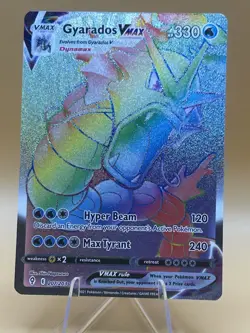 Pokemon Gyarados VMAX TCG Rainbow Secret Rare Card 207/203 Evolving Skies NM - Image 1