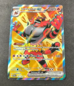 Pokemon Temporal Forces Incineroar EX Full Art Card 187/162 NM - Image 1