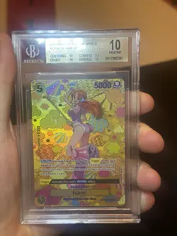 One Piece OP09 Nami SP Alt Art Holo Card BGS 10 Pristine English - Image 1