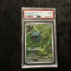 Pokemon 2023 Mew en Bulbasaur Illustration Rare Card 166/165 PSA 9 - Image 1