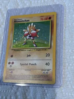 Pokemon TCG Hitmonchan Base Set Holo Unlimited Rare Card 7/102 🧼CLEAN!!!🧼 - Image 1