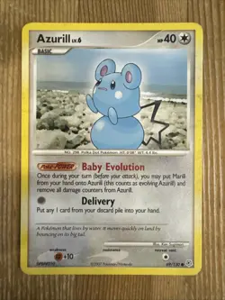 Azurill 69/130 Diamond & Pearl Base Set Pokemon Card TCG Sugimori Art Common HP - Image 1