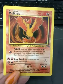 Pokemon TCG Moltres Fossil Card 27/62 Original 1999 Excellent Condition - Image 3