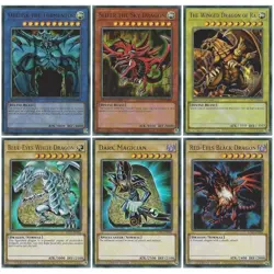 YuGiOh Ultra Rare Set : Egyptian God Cards, Blue-Eyes, Dark Magician & Red-Eyes - Image 1