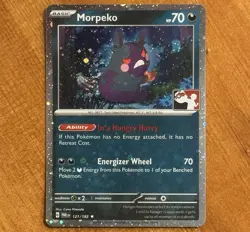 Morpeko 121/182, NM Holo, 2 Swirls + Holobleed, Prize Pack Series 5 Pokemon Card - Image 1
