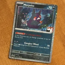Morpeko 121/182, NM Holo, 2 Swirls + Holobleed, Prize Pack Series 5 Pokemon Card - Image 2