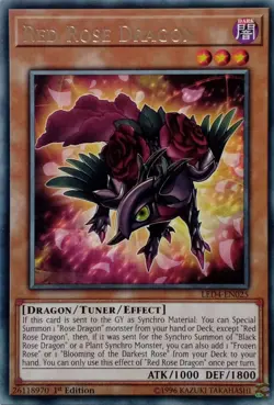 LED4-EN025 RED ROSE DRAGON RARE 1ST EDITION YuGiOh CARD - Image 1