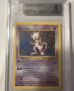 Pokemon 1999 Base Set Shadowless Mewtwo Holo Card #10/102 BGS 8 NM-MT wow! - Image 1