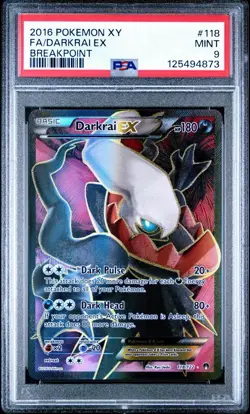 Pokemon 2016 XY Breakpoint Darkrai EX Full Art Card PSA 9 Mint 118/122 - Image 1