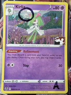1 Swirl 🌀 Kirlia 068/195 (Cosmos Holo) Play! Prize Pack English Pokemon Card A - Image 1