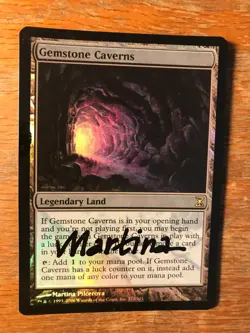 Magic the Gathering MTG foil Gemstone Caverns Time Spiral signed by Artist LP+ - Image 2