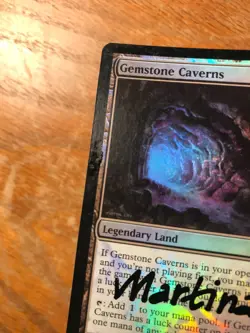 Magic the Gathering MTG foil Gemstone Caverns Time Spiral signed by Artist LP+ - Image 4