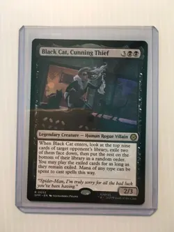 MTG Black Cat Cunning Thief x1- Borderless-Marvel's Spider-Man-Near Mint #0052 - Image 3