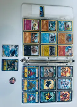 Binder of 139 Digimon and 88 Pokemon Cards in Great Condition - Image 1