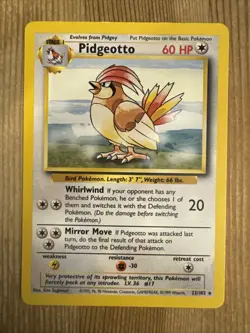 Pidgeotto 22/102 1999 Base Set Unlimited Pokemon Card Vintage Non Holo Rare VLP - Image 1