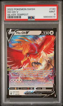 2022 POKEMON SWORD & SHIELD SILVER TEMPEST #140 HO-OH V PSA 9 - Image 1