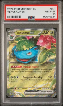 2024 POKEMON SCR EN-STELLAR CROWN #001 VENUSAUR EX PSA 10 - Image 1