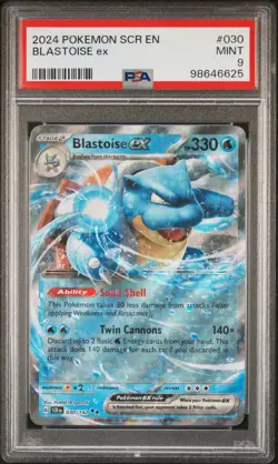 2024 POKEMON SCR EN-STELLAR CROWN #030 BLASTOISE EX PSA 9 - Image 1