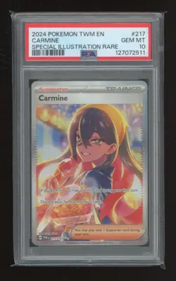 Pokemon 2024 Carmine 217/167 Full Art SIR Twilight Masquerade GEM MINT PSA 10 - Image 1