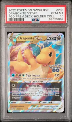 2022 POKEMON SWSH BLACK STAR PROMO #236 DRAGONITE VSTAR PSA 10 - Image 1