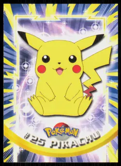 1999 Topps Pokemon TV Animation Series 1 Pikachu Green Logo #25 - Image 1