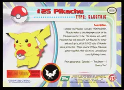 1999 Topps Pokemon TV Animation Series 1 Pikachu Green Logo #25 - Image 2