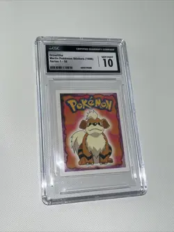 Growlithe Merlin Pokemon Sticker CGC 10 Gem Mint (Perfect) - Image 1