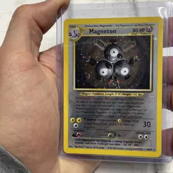 Pokemon Vintage Magneton Holo Rare Neo Revelation 10/64 WotC LP with SWIRL Vtg - Image 1