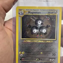 Pokemon Vintage Magneton Holo Rare Neo Revelation 10/64 WotC LP with SWIRL Vtg - Image 2