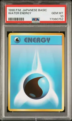 1996 POKEMON BASE SET JAPANESE WATER ENERGY PSA 10 - Image 1